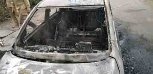 सेल अधिकारी के कार में लगी आग , दमकल ने पाया आग पर काबू